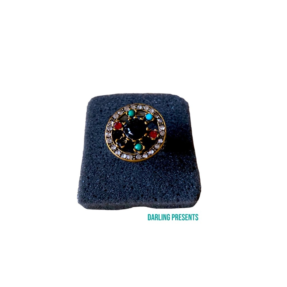 Gemstone & Crystal Cocktail Ring Women Color Multi Size 9